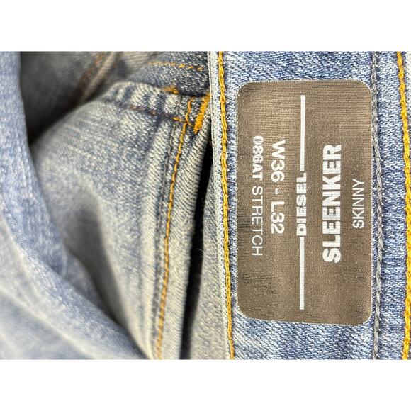 DIESEL SLEENKER Denim 086AT Stretch SLIM SKINNY Distressed Jeans Size W36 L32 - Picture 5 of 5